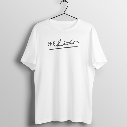 Signature White T-shirt Of Babasaheb Ambedkar